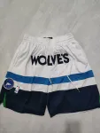 Minnesota Timberwolves – Weiße Basketball-Shorts mit Seitentaschen Minnesota Timberwolves Pocket White Basketball Shorts