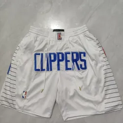 LA Clippers Pocket White Basketball Shorts - product photo Pantalones cortos de baloncesto blancos con bolsillos de los LA Clippers