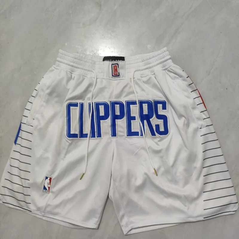 LA Clippers Pocket White Basketball Shorts