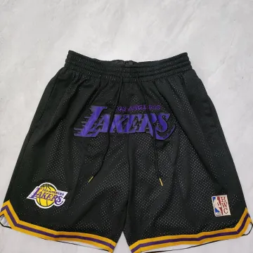 Pantaloncini da basket neri "Throwback" dei Los Angeles Lakers, modello da tasca