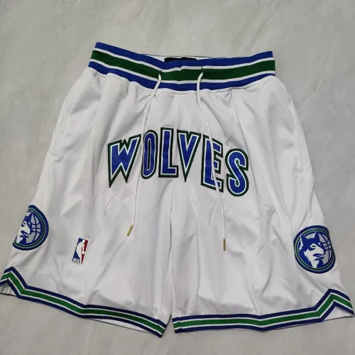 Pantaloncini da basket bianchi da tasca dei Minnesota Timberwolves