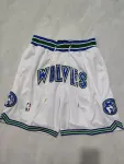 Pantaloncini da basket bianchi da tasca dei Minnesota Timberwolves Minnesota Timberwolves Pocket White Basketball Shorts