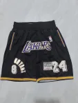 Pantaloncini da basket neri "Throwback" dei Los Angeles Lakers, modello da tasca Los Angeles Lakers Throwback Pocket Black Basketball Shorts