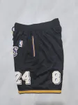 Los Angeles Lakers Throwback Pocket Black Basketball Shorts