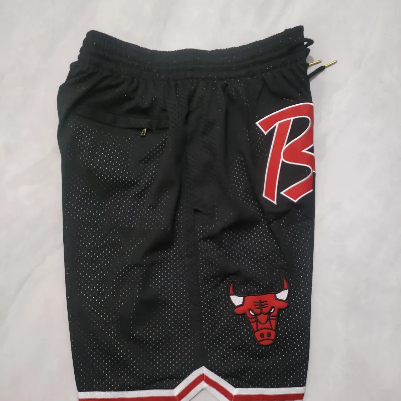Chicago Bulls Throwback Pocket Black Basketball Shorts