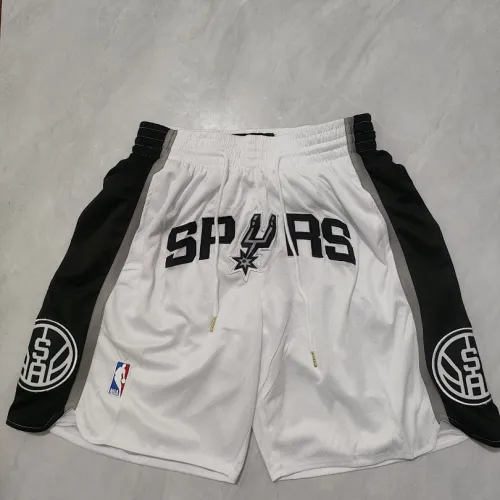 Short de basket-ball blanc à poches des San Antonio Spurs