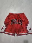 Chicago Bulls – Rote Basketball-Shorts mit Taschen Chicago Bulls Pocket Red Basketball Shorts