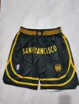 Calções de basquetebol azuis «Pocket» dos Golden State Warriors, edição «City» 2024 Golden State Warriors 2024 City Edition Pocket Blue Basketball Shorts