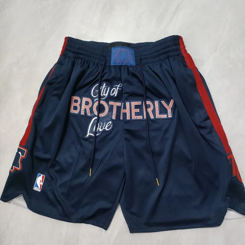 Philadelphia 76ers 2024 Pocket Navy Basketball Shorts