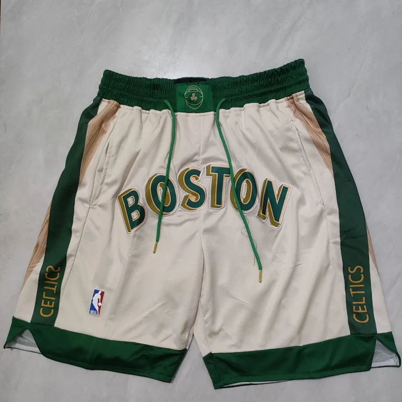Calções de basquetebol Boston Celtics City Edition, cor creme