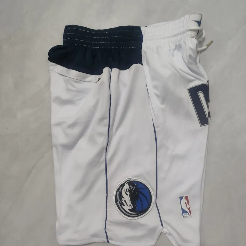 Dallas Mavericks Pocket White Basketball Shorts