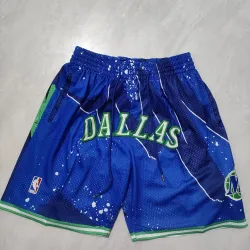 Pantalones cortos de baloncesto azules con bolsillos de los Dallas Mavericks