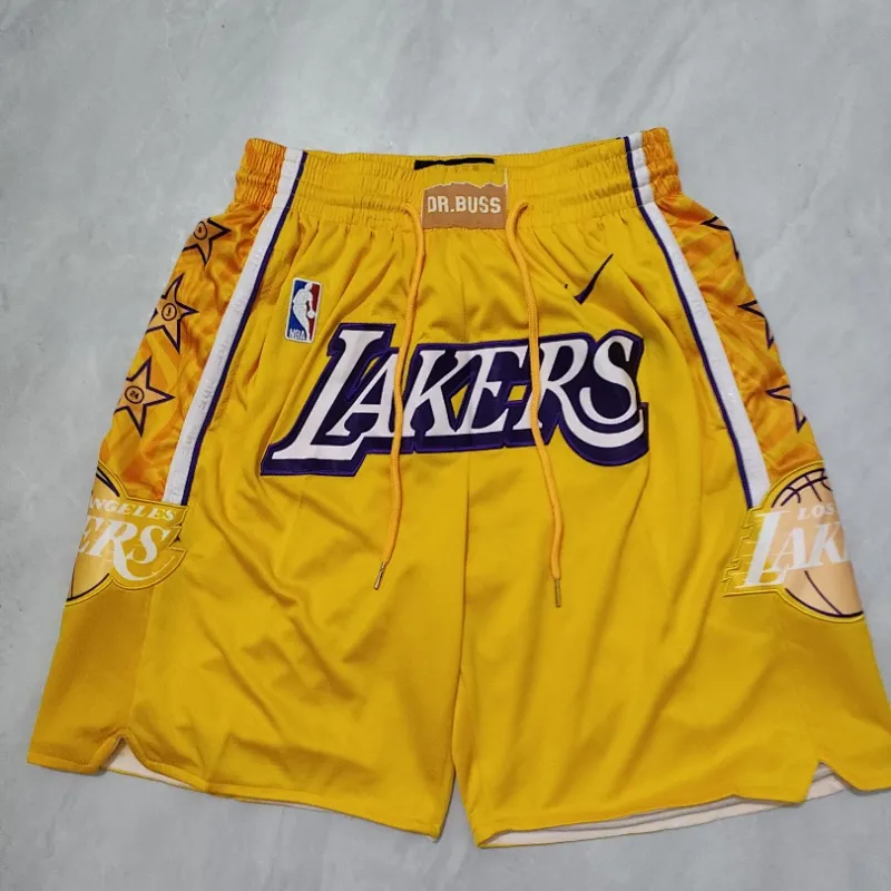Los Angeles Lakers City Edition Pocket Yellow Basketball Shorts
