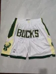 Short de basket-ball blanc « Pocket » des Milwaukee Bucks Milwaukee Bucks Pocket White Basketball Shorts