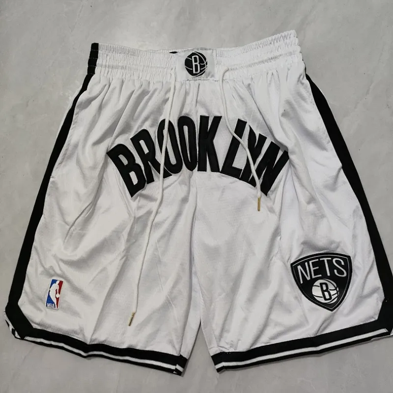 Brooklyn Nets Pocket White Basketball Shorts