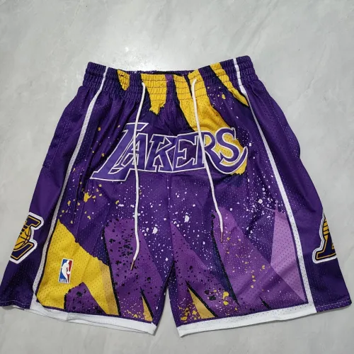 Calções de basquetebol roxos com bolsos dos Los Angeles Lakers