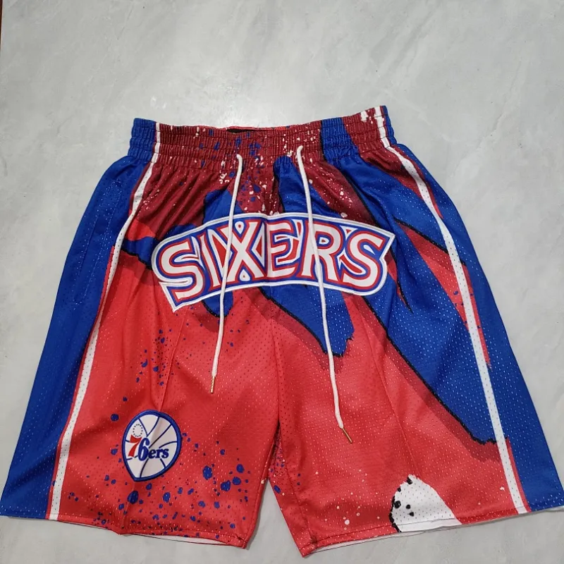 Philadelphia 76ers Pocket Red Basketball Shorts