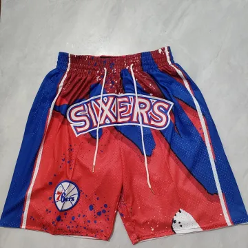Philadelphia 76ers – Rote Basketball-Shorts mit Taschen