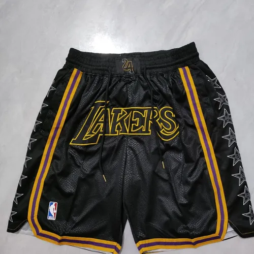 Calções de basquetebol pretos com bolsos dos Los Angeles Lakers