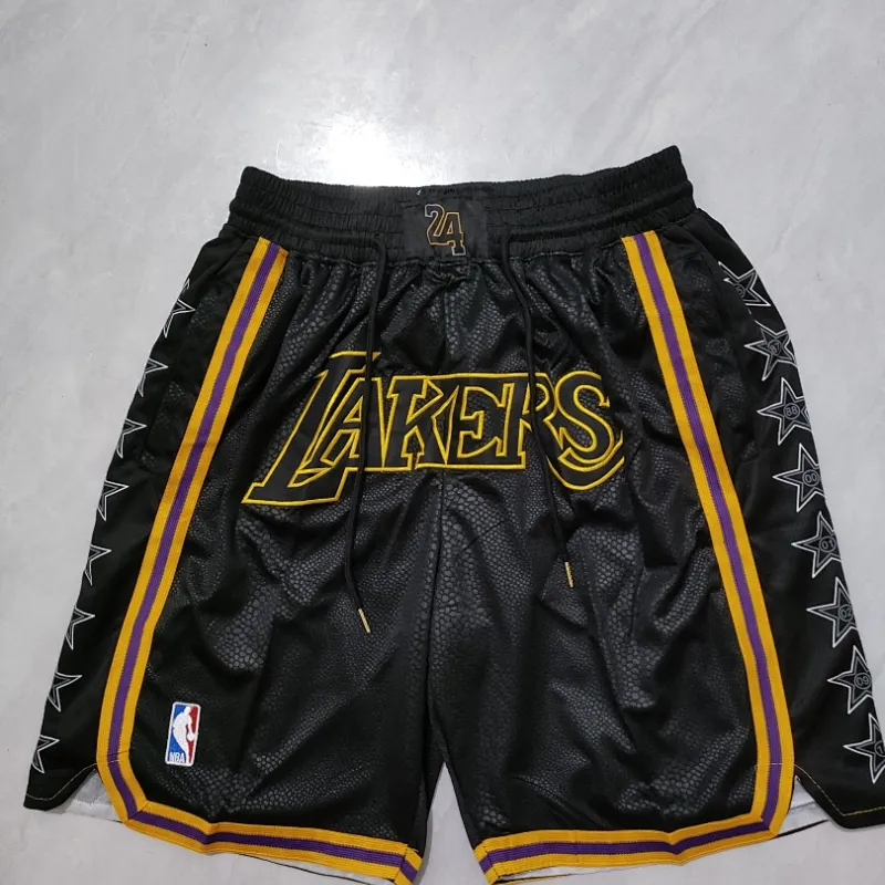 Los Angeles Lakers Pocket Black Basketball Shorts