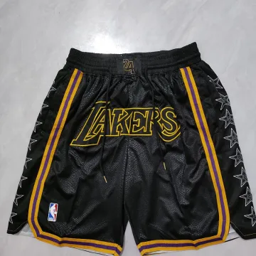 Calções de basquetebol pretos com bolsos dos Los Angeles Lakers