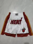 Calções de basquetebol brancos com bolsos do Miami Heat Miami Heat Pocket White Basketball Shorts