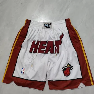 Calções de basquetebol brancos com bolsos do Miami Heat