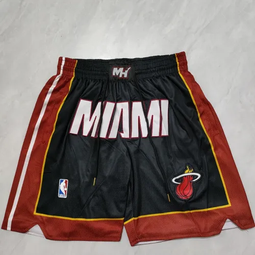 Calções de basquetebol pretos com bolsos do Miami Heat