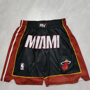 Calções de basquetebol pretos com bolsos do Miami Heat