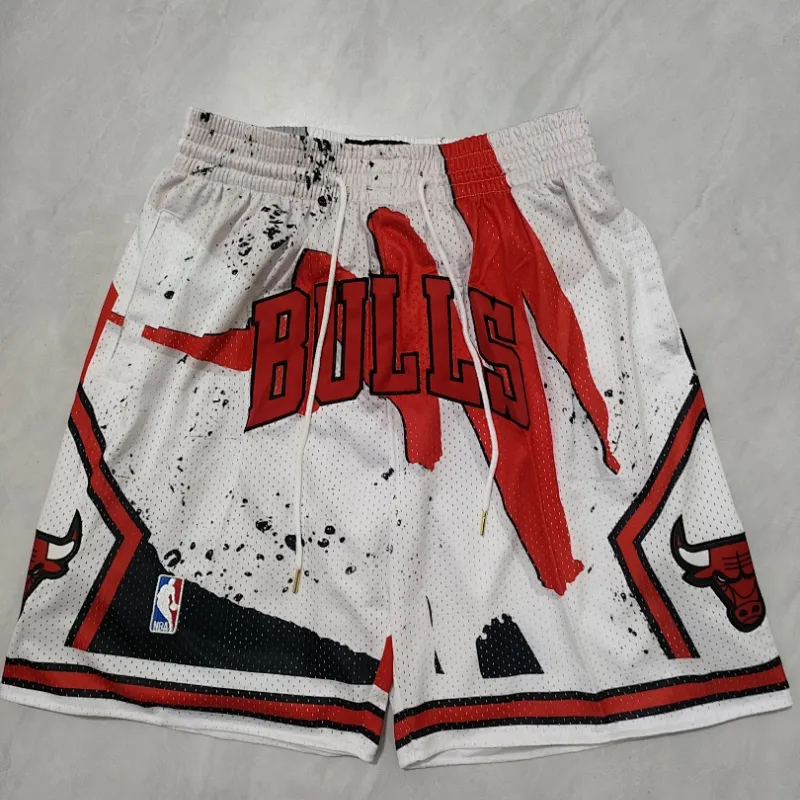 Chicago Bulls Pocket White Basketball Shorts