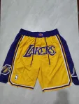 Calções de basquetebol amarelos com bolsos dos Los Angeles Lakers Los Angeles Lakers Pocket Yellow Basketball Shorts
