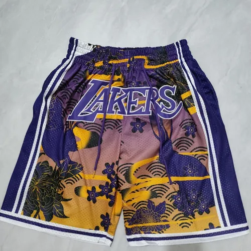 Calções de basquetebol roxos com bolsos dos Los Angeles Lakers
