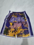 Calções de basquetebol roxos com bolsos dos Los Angeles Lakers Los Angeles Lakers Pocket Purple Basketball Shorts