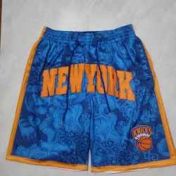 New York Knicks Pocket Blue basketbalshort - productfoto New York Knicks Pocket Blue basketbalshort