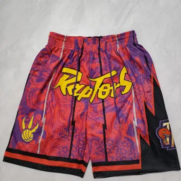 Pantalones cortos de baloncesto morados con bolsillos de los Toronto Raptors