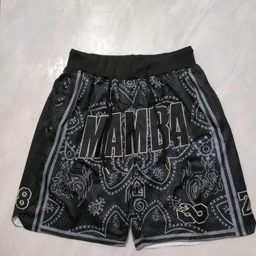 Calções de basquetebol pretos com bolsos dos Los Angeles Lakers