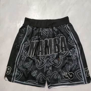Pantalones cortos de baloncesto negros con bolsillos de los Lakers de Los Ángeles
