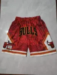 Calções de basquetebol vermelhos com bolsos dos Chicago Bulls Chicago Bulls Pocket Red Basketball Shorts
