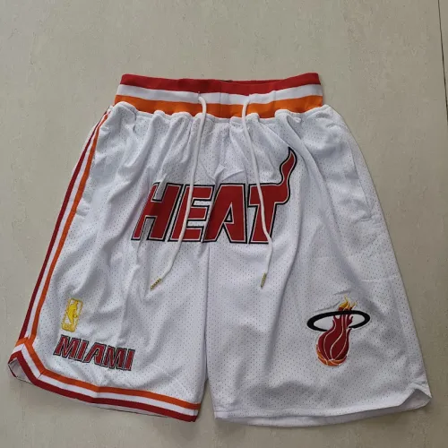 Pantalones cortos de baloncesto blancos con bolsillos de los Miami Heat