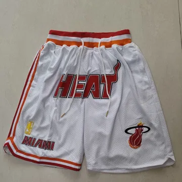 Calções de basquetebol brancos com bolsos do Miami Heat