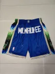 Calções de basquetebol Milwaukee Bucks 2023 City Edition, cor azul «Pocket Blue» Milwaukee Bucks 2023 City Edition Pocket Blue Basketball Shorts