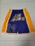 Calções de basquetebol roxos com bolsos dos Los Angeles Lakers Los Angeles Lakers Pocket Purple Basketball Shorts