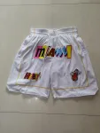 Calções de basquetebol Miami Heat 2023 City Edition, brancos, de bolso Miami Heat 2023 City Edition Pocket White Basketball Shorts