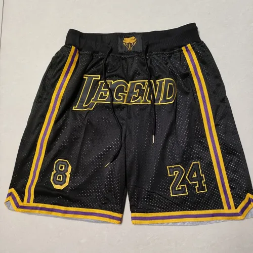 Schwarze Basketball-Shorts der Los Angeles Lakers