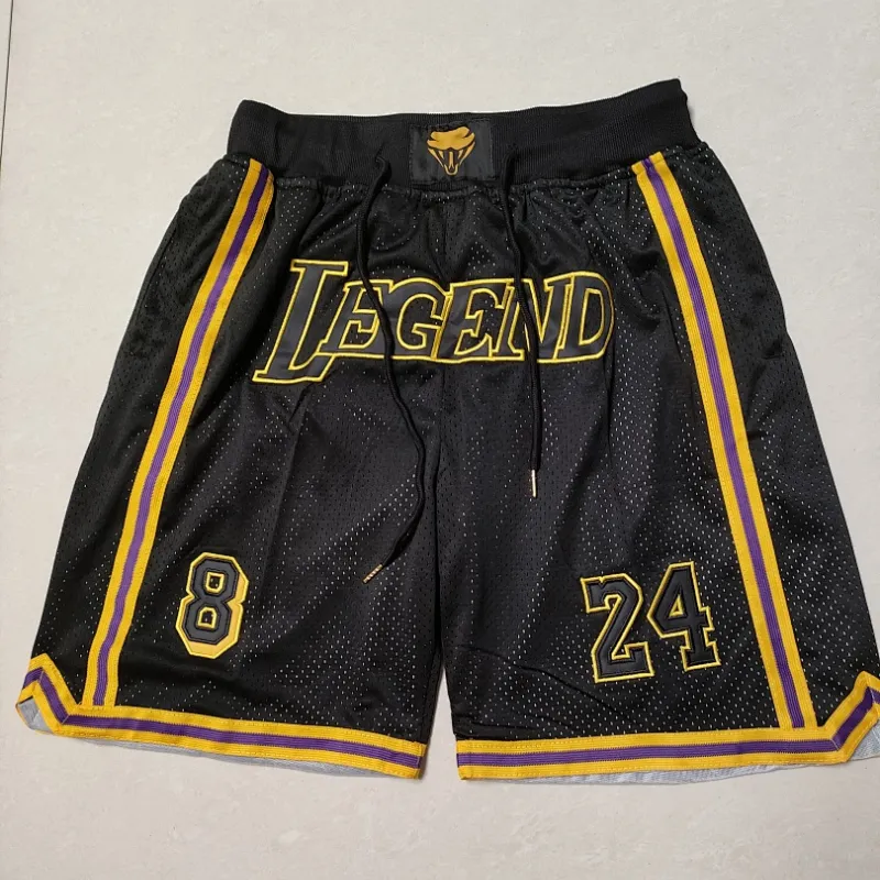 Zwarte basketbalshorts van de Los Angeles Lakers