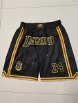 Zwarte basketbalshort van de Los Angeles Lakers Zwarte basketbalshorts van de Los Angeles Lakers