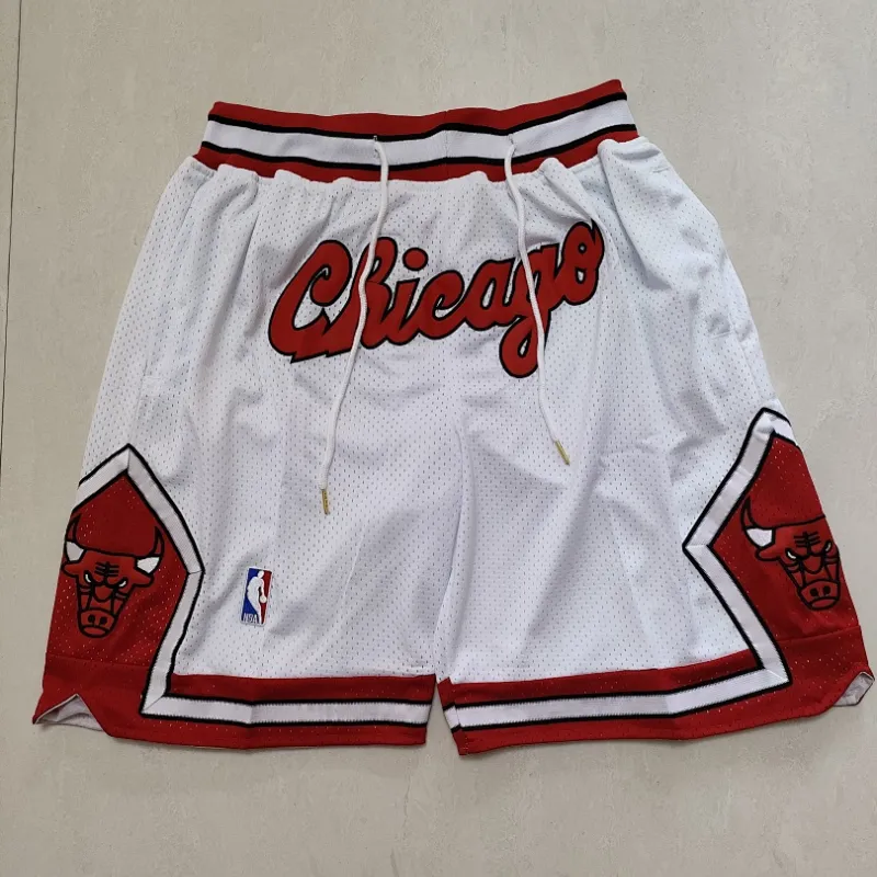 Chicago Bulls Pocket White Basketball Shorts
