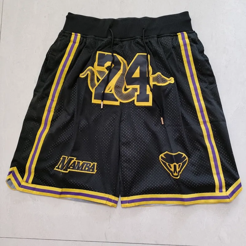 Los Angeles Lakers Pocket Black Basketball Shorts