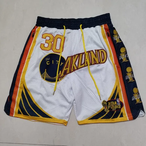 Pantaloncini da basket bianchi da tasca dei Golden State Warriors