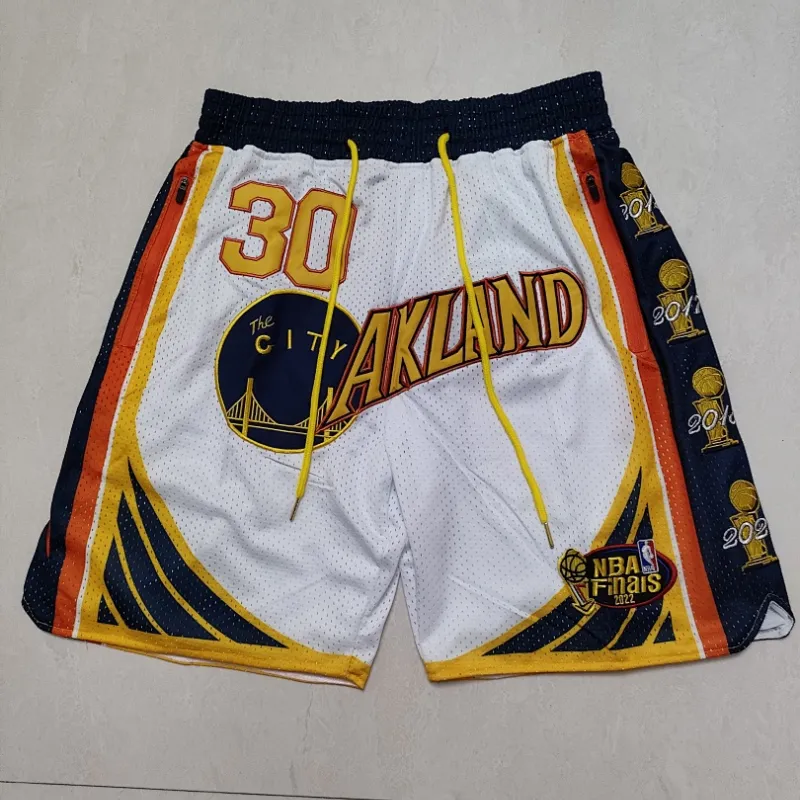 Golden State Warriors Pocket White Basketball Shorts